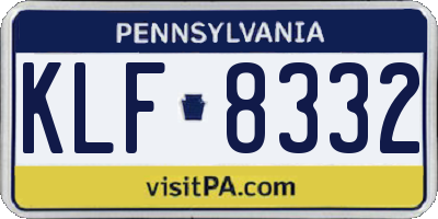PA license plate KLF8332