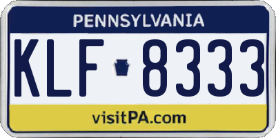 PA license plate KLF8333