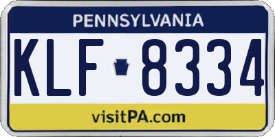 PA license plate KLF8334