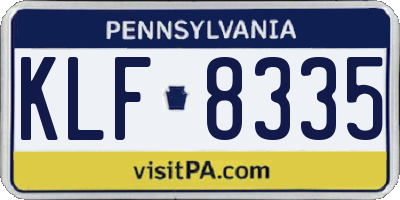 PA license plate KLF8335