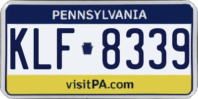 PA license plate KLF8339