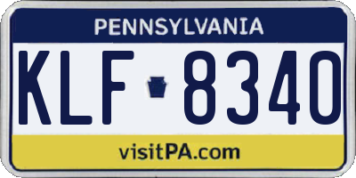 PA license plate KLF8340