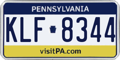 PA license plate KLF8344