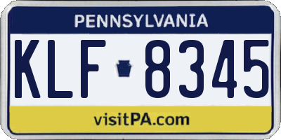 PA license plate KLF8345