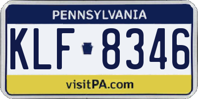 PA license plate KLF8346