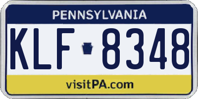 PA license plate KLF8348