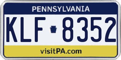 PA license plate KLF8352