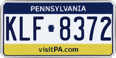 PA license plate KLF8372
