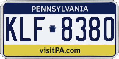 PA license plate KLF8380