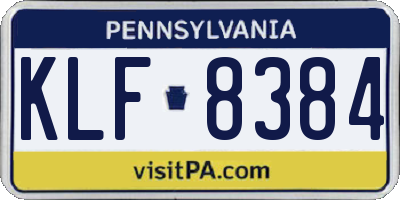 PA license plate KLF8384