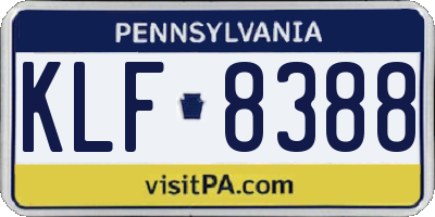 PA license plate KLF8388