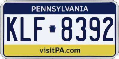 PA license plate KLF8392