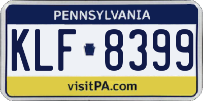 PA license plate KLF8399