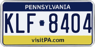PA license plate KLF8404