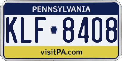 PA license plate KLF8408