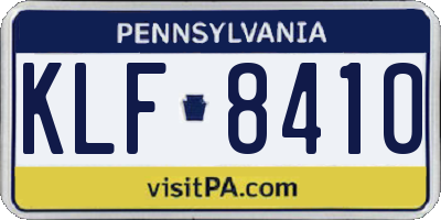 PA license plate KLF8410