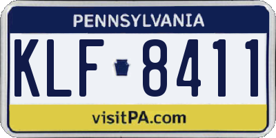 PA license plate KLF8411