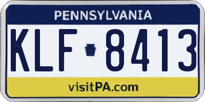 PA license plate KLF8413