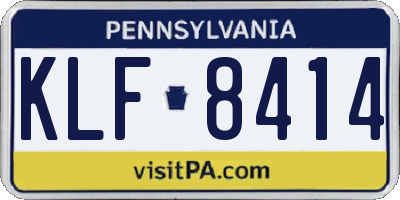 PA license plate KLF8414