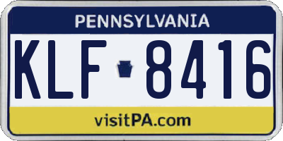 PA license plate KLF8416