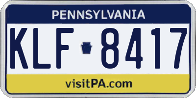 PA license plate KLF8417