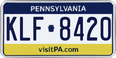 PA license plate KLF8420
