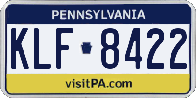 PA license plate KLF8422