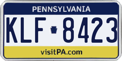 PA license plate KLF8423