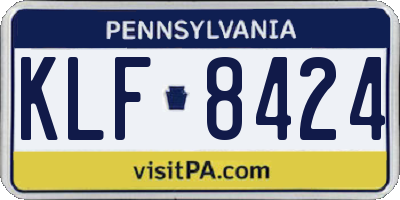 PA license plate KLF8424