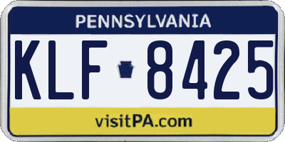 PA license plate KLF8425