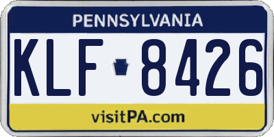 PA license plate KLF8426