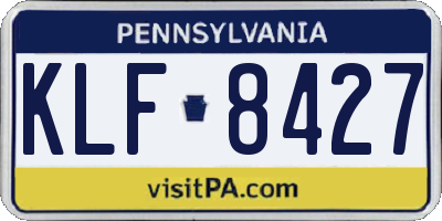 PA license plate KLF8427