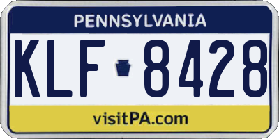 PA license plate KLF8428