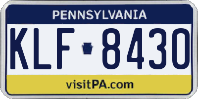 PA license plate KLF8430