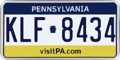 PA license plate KLF8434