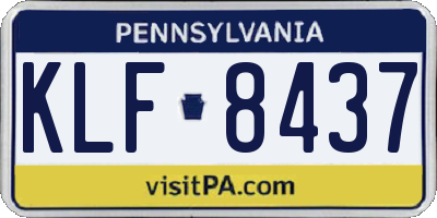PA license plate KLF8437