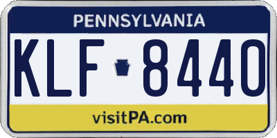 PA license plate KLF8440