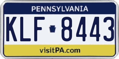 PA license plate KLF8443