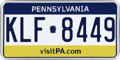 PA license plate KLF8449