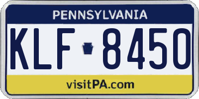 PA license plate KLF8450