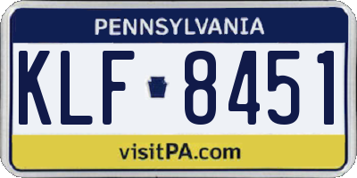 PA license plate KLF8451