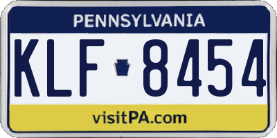 PA license plate KLF8454