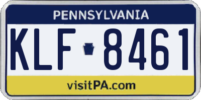 PA license plate KLF8461
