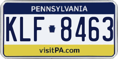 PA license plate KLF8463