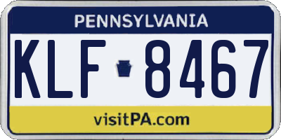 PA license plate KLF8467