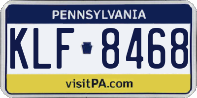 PA license plate KLF8468
