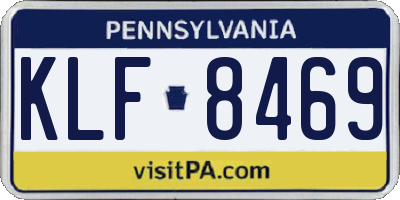 PA license plate KLF8469