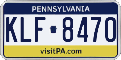 PA license plate KLF8470