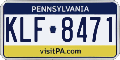 PA license plate KLF8471