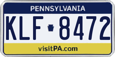 PA license plate KLF8472